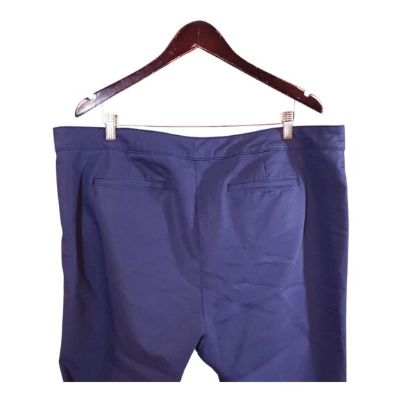 Chaps Navy Blue Straight Leg Cropped Chino Pants Business Casual Women's 18W - Picture 7 of 8